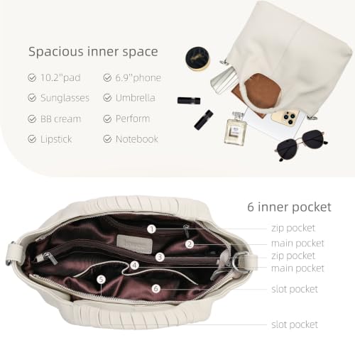 Image of Iswee Genuine Leather Top Handle Bag for Women Purses and Handbags Large