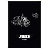 JUNIWORDS Stadtposter, Laupheim, Wähle eine Größe, 21 x 