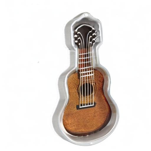 Image of Ulalaza Aluminum Cake Mold 3D Guitar Shape Baking Pan DIY Birthday Cake Mould Kitchen Supplies