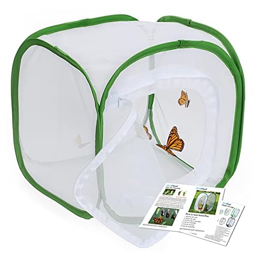 RESTCLOUD Insect and Butterfly Habitat Cage Terrarium Pop-up 12 X 12 X 12 Inches with Zipper Protection
