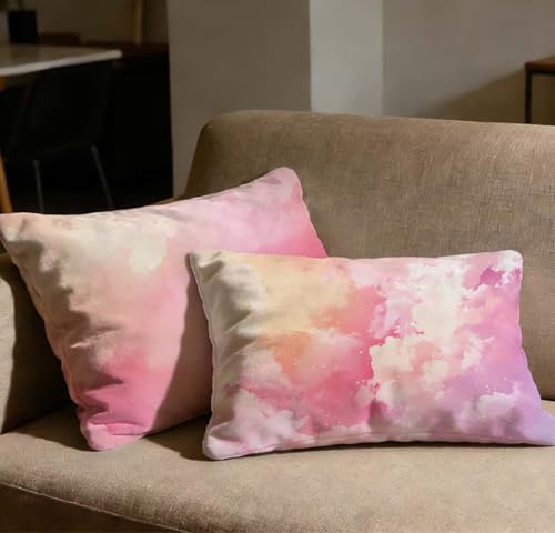 Housse de coussin rose taie oreiller 60x90 rectangulaire lot de 2 velours salon maison O-127C - 3