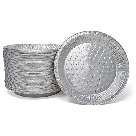 (60 Pack) Premium 9-Inch Pie Pans l Disposable Aluminum Foil l Heavy-Duty l Tin Plates for Tart Quiche Pies Cover