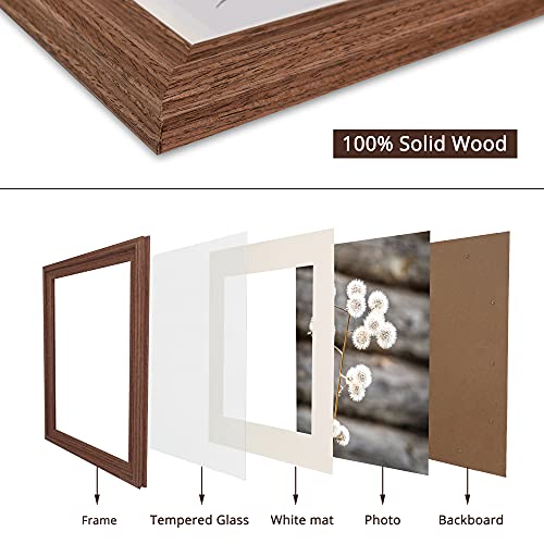GraduationMall 11x14 Wooden Picture Frames,Display Photos 8x10 with Mat or 11x14 Without Mat,UV Protection Acrylic,Wall or Tabletop Display,Rustic Brown Set of 2 - Image 4