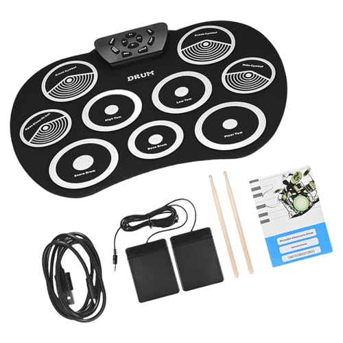 Kits de batería eléctrica para principiantes, digital, electrónica, plegable, plegable, para práctica, con pedales y baquetas