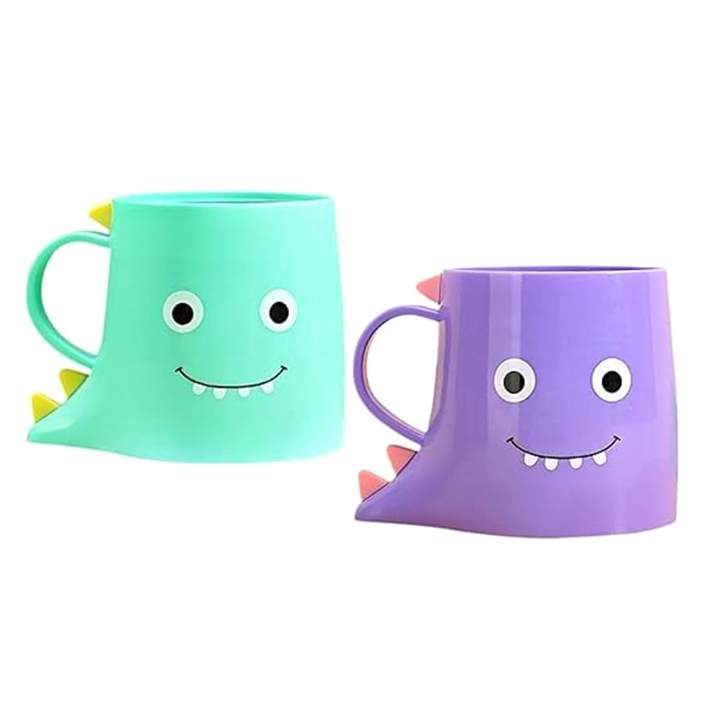 Lwaviwer Pp Mouthwash Holder, 2Pcs Cute Dinosaur Mouthwash Cups, Bathroom Toothbrush Cup, Bathroom Toothbrush Cup A