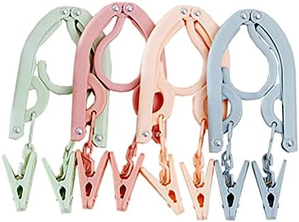 4pcs Travel Hanger With clip Portable Travel Folding Plastic Clothes Coat Hangers for Travel Outdoor Camping