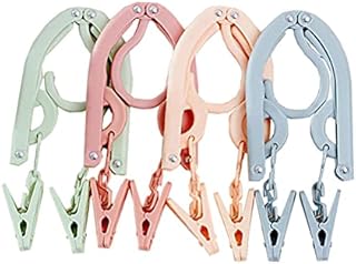 4pcs Travel Hanger With clip Portable Travel Folding Plastic Clothes Coat Hangers for Travel Outdoor Camping