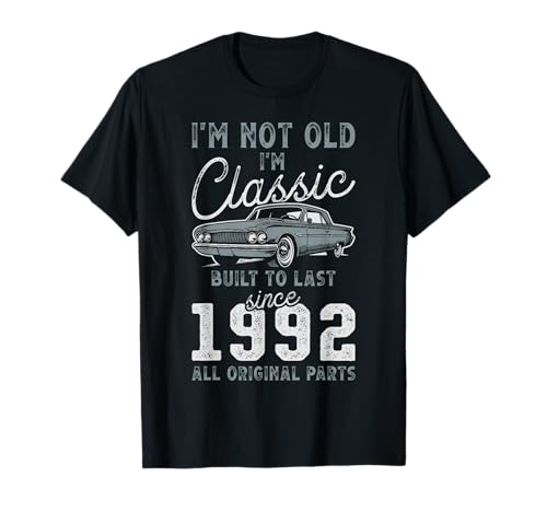 1992 Coche clásico 34 cumpleaños Camiseta