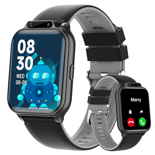 Smart Watch for Kids, 1.85' Fitness Tracker with Heart Rate, Sleep Monitor, IP68 Waterproof Smartwatches with Video Music, Pedometer, Game, NO APP/Phone, Gift for Boys Girls. (Classic, Black)