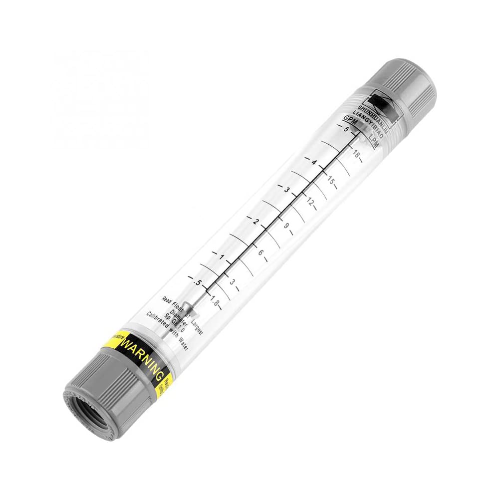 Misuratore Portata Liquido LZM-15G - Rotametro Acrilico Per Acqua 0.5-5 GPM, Filettatura 1/2" - Foto 6
