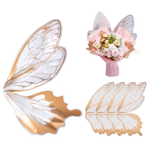 Papier d'emballage transparent papillon marron OPP pour bouquet de fleurs 50 feuilles UNICRAFTALE