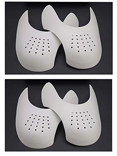 WBOY Lots 2 Pairs Shoe Toebox Anti Crease Protector Against Creases Sneaker Toe Decreaser Crease (White)