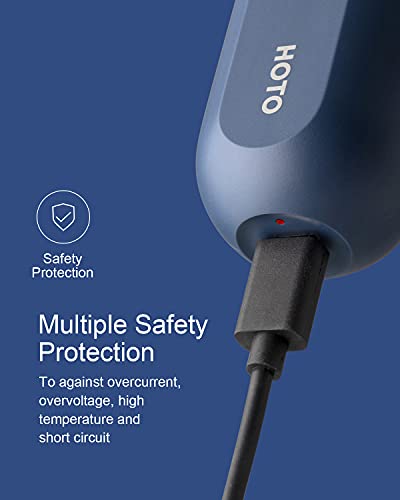 HOTO 3.6V Cordless Electric Screwdriver, 1500mAh, USB Rechargeable Battery, All-in-one Power Screwdriver, Manual-automatic Mode, 2 S2 Steel Long Bits, Ideal for Repairing Circuits/Electronics - Thumbnail 5