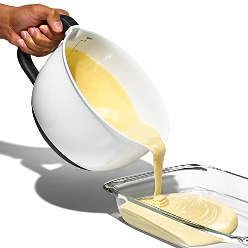 Oxo Tigela de mistura de tampa Good Grips de 4 litros, 4 litros, branca