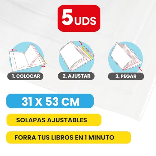Doublures de livres plastique adhésif transparent réglable contre l'usure