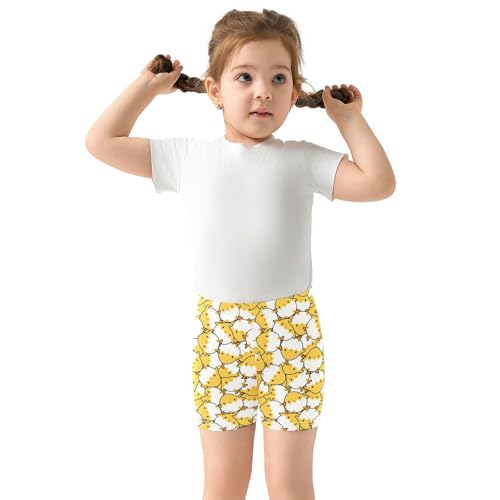 Girls' Shorts Soft Summer Soft Boxers Short Yellow Chicken Leggings Dance Bottoms2