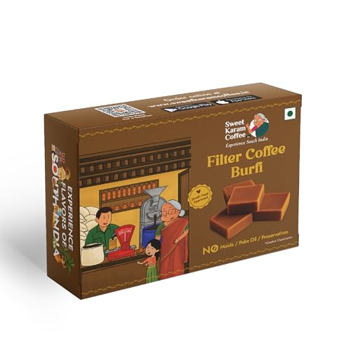 Image of Sweet Karam Coffee Filter Coffee Burfi - 125grams | No Maida or Preservatives | Made with Filter Coffee & Khoa | Authentic Homemade Recipe | Perfect for Gifting & Festive Celebration (Pack of 3)