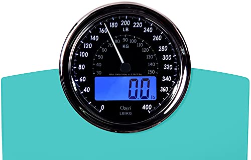 Ozeri Rev 400 Lbs (180 Kg) Bathroom Scale With Electro-Mechanical Weight Dial And 50 Gram Sensor Technology (0.1 Lbs / 0.05 Kg), Teal Blue #TOP1