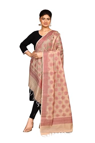 Cotton Banarasi Dupatta for Women, Shawl Scarf Wrap Chunni
