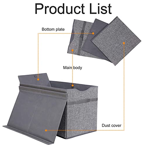 Victor's Toy Box Chest, Collapsible Sturdy Storage Bins With Lids, Large Kids Toy Storage Organizer Boxes Bins Baskets For Kids, Boys, Girls, Nursery Room, Playroom, Closet, Home Organization, 26.8"X13.8" X16" (Dark Grey) #TOP5