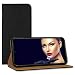 Produktbild mtb more energy® Leder-Tasche Bookstyle für Motorola Moto E7 Plus, Moto G9 Play (6.5'') - schwarz - Echtleder - Schutz Case Wallet Cover Hülle