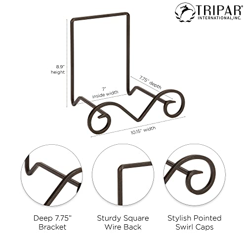 image for Tripar Decorative Keller Easel Stand, Black & Gold Finish (9-Inch Dept