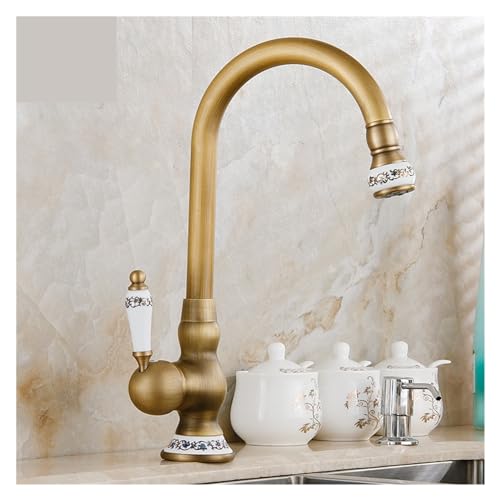Robinet de cuisine mitigeur pivotant HLTYGWX pour un évier rétro convivial - 7