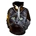 Hoodie Herren Lose Neue Komfortabel Atmungsaktiv Urban Paaren Sweatshirt Modern Trend Mode Katze Serie 3D Druck Täglich Zuhause All-Match Unisex Pullover F-B17 4XL