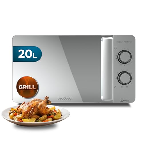 Cecotec Microondas con Grill 20L y 700W ProClean 3160 Mirror Wave