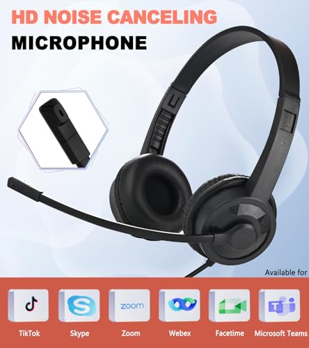 Casque filaire avec microphone transparent pour appels clairs sur PC