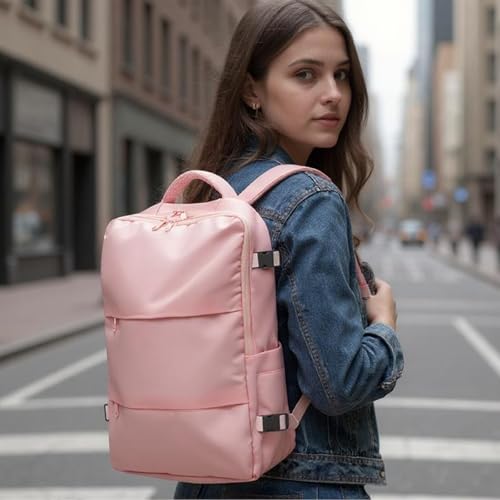 Travel Backpack,Laptop Backpack Fits 15.6 Inch Computer,Airline Approved Underseat Carry On Backpack for Men & Women,Business Work & College Daypack (Pink, Large) - Image 3