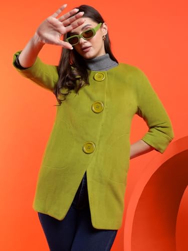 Image of KOTTY Womens Cotton Blend Standard Length Elegant Style Coat - Classic Style with Modern Detailing
