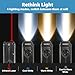 HAUSBELL Flat EDC Flashlight 1800 High Lumens, Stainless Steel Rechargeable Pocket Light with UV Blacklight, Red Light for Cats, Arrow-Shaped RGB Beacon, Magnetic Work Light, USB-C Stepless Dimming