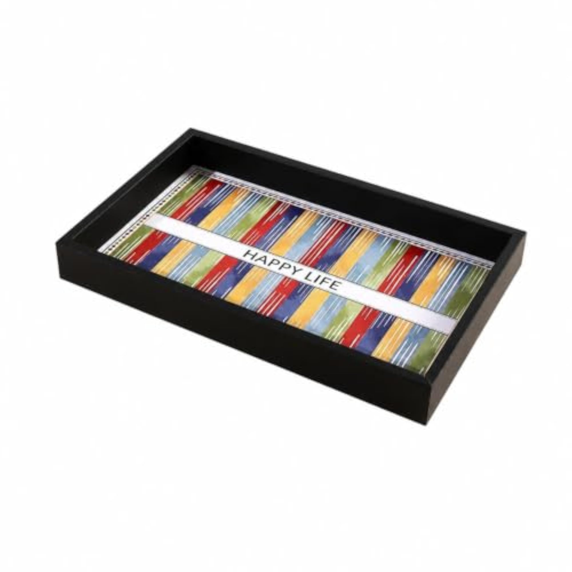 Rectangular Desktop Tray with Raised Frame, Versatile Storage
