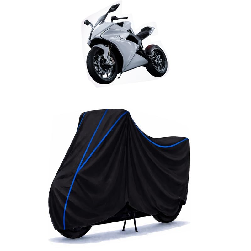 Image of All Modal Bike Scooty Cover Water Resistant Universal Motorcycle Rain | Heavy Duty UV Protection, Dust, Scratch Indoor Outdoor All Weather with Black Blue Piping Elastic