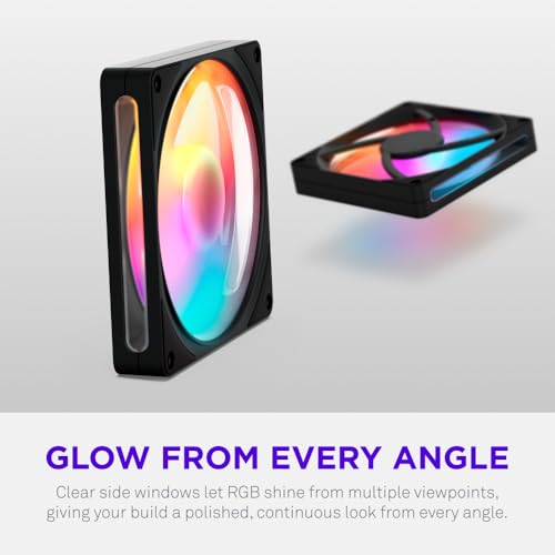 Image of NZXT F140 RGB - 140mm PWM RGB PC Case Fan, 8 LEDs - Black