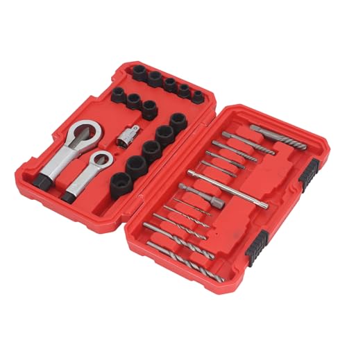 Riuulity Herramienta de Extracción de Tornillos Rotos a Prueba de Herrumbre Juego de Extractores de Tuercas Versátiles Conveniente y Eficiente 28 Piezas para Sujetadores Congelados