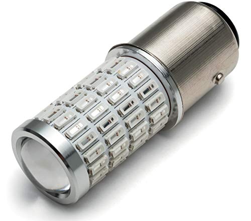 Kuryakyn 2866 Motorcycle Lighting: Replacement High-Intensity LED Light Bulb for Type 1157 Two-Circuit Applications, Red/Red, Pack of 1