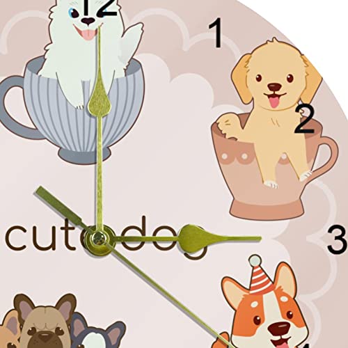 Horloge murale chien silencieuse pour apaiser la chambre des enfants et la maison