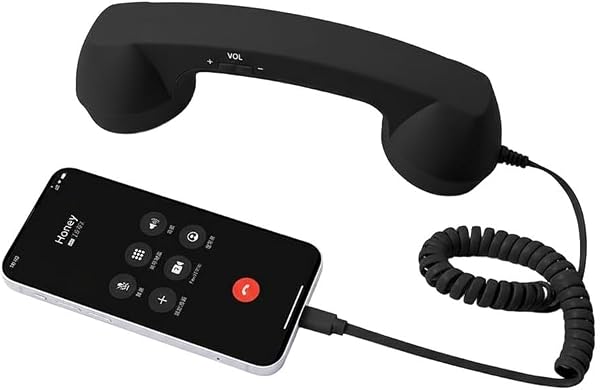 NiuLumea Auricular retro con cable para teléfono móvil con conector USB para teléfonos inteligentes y portátiles, diseño ergonómico, audio reductor de ruido, construcción de plástico, 22,7 x 6 cm - 1