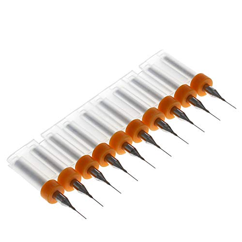 Shank Spiral Flute Tungsten Carbide Micro PCB Drill Bits Lot 0.3mm Tip 1/8 10Pcs/Set