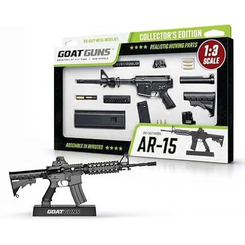 GOAT GUNS Miniature AR 15 (Charky) | 1:3 Scale Diecast Metal Model Building Kit | Model Kit for Adults