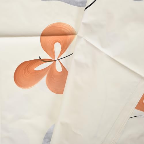 Image of Kuber Industries (Pack of 4) Shower Curtain | 7 Feet | PVC Waterproof Window Curtain | Bathroom Shower Curtain | AC Curtains | Curtains for Bathtub | 8 Rings Curtain | Painting | Cream