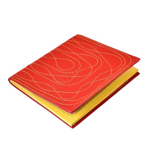 Image of VISMAY'S Red Diary with Yellow Pages 90 GSM Paper Handmade Traditional Bahi Khata Book Manifestation Diary for Dream Wish Goal Quality Notebook for Writing and Success (Vintage Red)