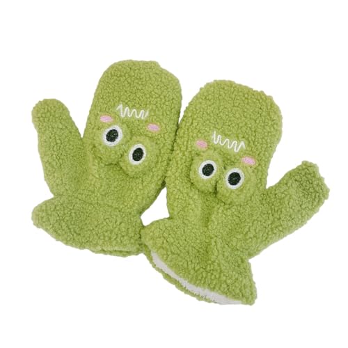 1pair Cartoon Frog Gloves for Boys and Girls Warm Mittens -lost Design Thickened Windproof Hand Covers for Boys and Girls Easy to Clean Supplies