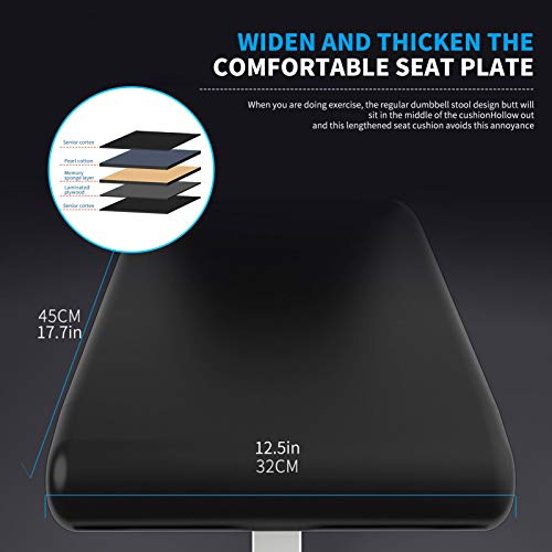 LKJHG Multiuse Adjustable Weight Bench - Utility Exercise Workout Bench for Full Body, Home Gym Strength Training 330 lbs Capacity, Fordable InclineDecline Bench