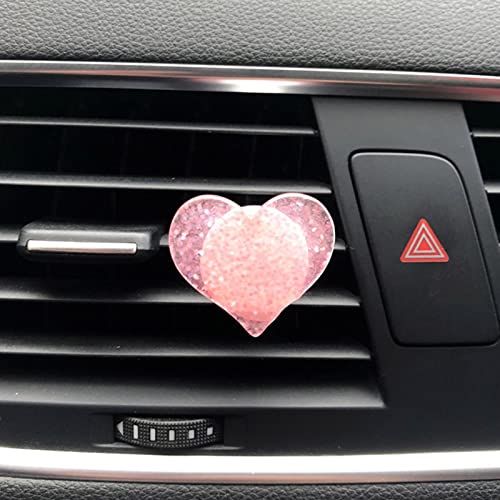 Creative Car Air Freshener Vent Clip - Heart-shaped Freshener Perfume Clip Aroma Diffuser, Lovely Car Interior Accessories for Women & Girls (light pink)