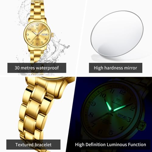 Image of OLEVS Watch Women Silver Watch for Women Luxury Diamond Womens Watches for Small Wrist Stainless Steel Waterproof Analog Quartz Date Elegant Reloj para Mujer