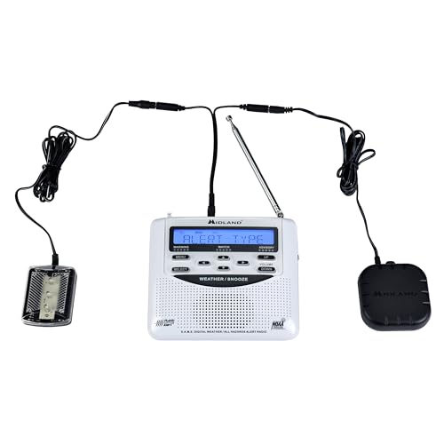 Midland - NOAA Emergency Radio Bundle with Strobe Light and Pillow Shaker -