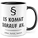 Tasse Jurist Geschenk &sect; Es kommt darauf an. Jeder Jurist, immer., Kaffeetasse Jura Anwalt Humor Witzig Meme, Geschenkidee Arbeit Kaffee Office Becher Kollege Freund Kaffee-Becher
